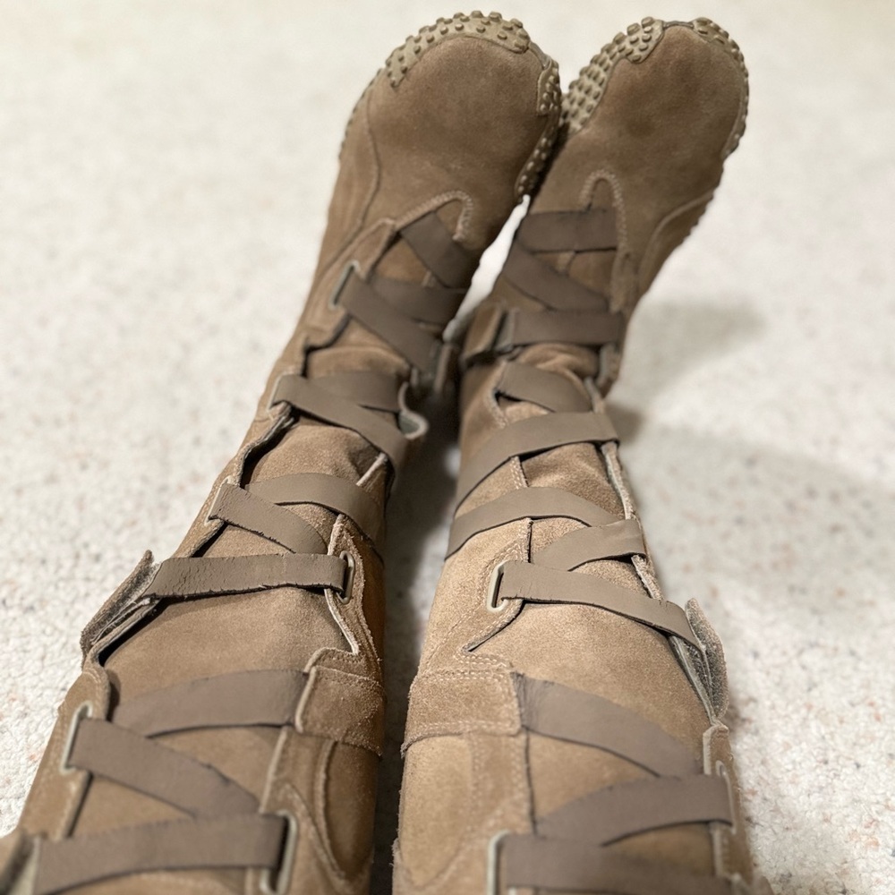 Rare Vintage Puma Alto Mostro Brown Suede Moto Boots 7.5 / 38